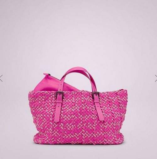 Bottega Veneta Woven Tote Bag 9789 peach red